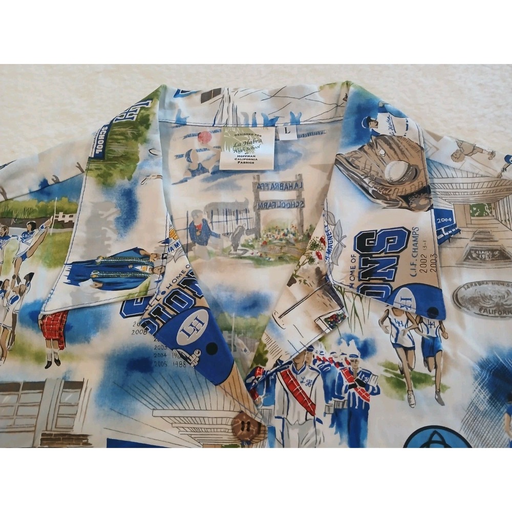 La Habra High School Aloha Hawaiian Shirt-L- Women's‎ Hoffman CaliforniaFabric
